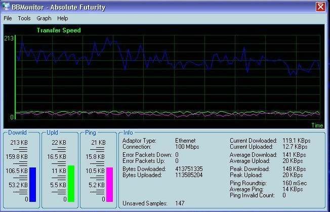 Figure 3-1: Screen shot of BBMonitor