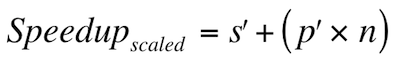 Figure 6: Gustafson's law - equation for scaled speedup