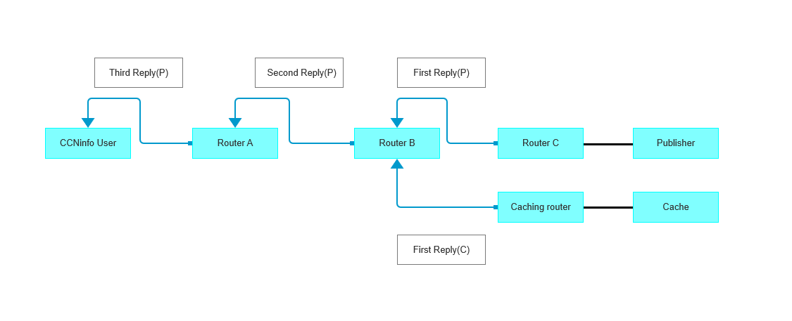 Figure 3. Reply message forwarded between the user and router (Default behavior)