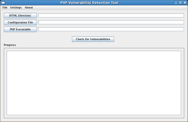 Screen of PHP Vulnerability Detection Tool