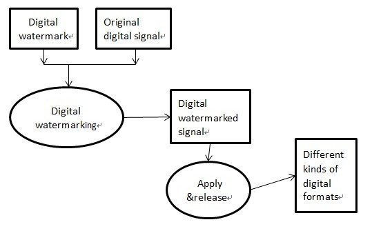 Fig.2 workflow of digital watermarking application