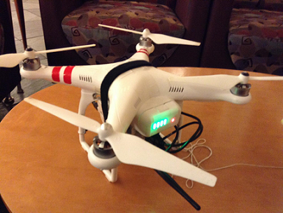 UAV drone with Raspberry Pi routers attached